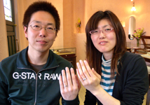 山本伸吾・奥山恭子様（K18WG MIORING凪マリッジリング＆セットエタニティエンゲージ）